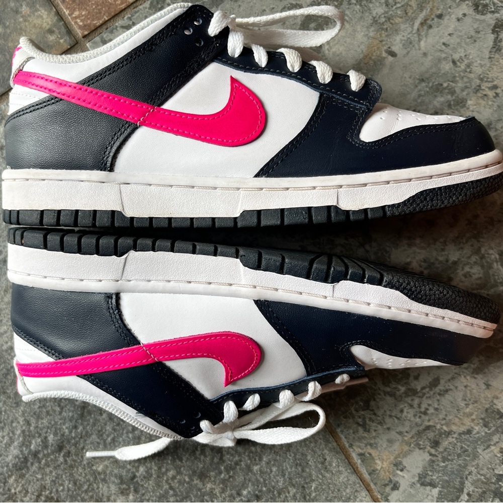 Nike Dunk low dark obsidian/fierce pink womens 8.5/big kid 7 EUC